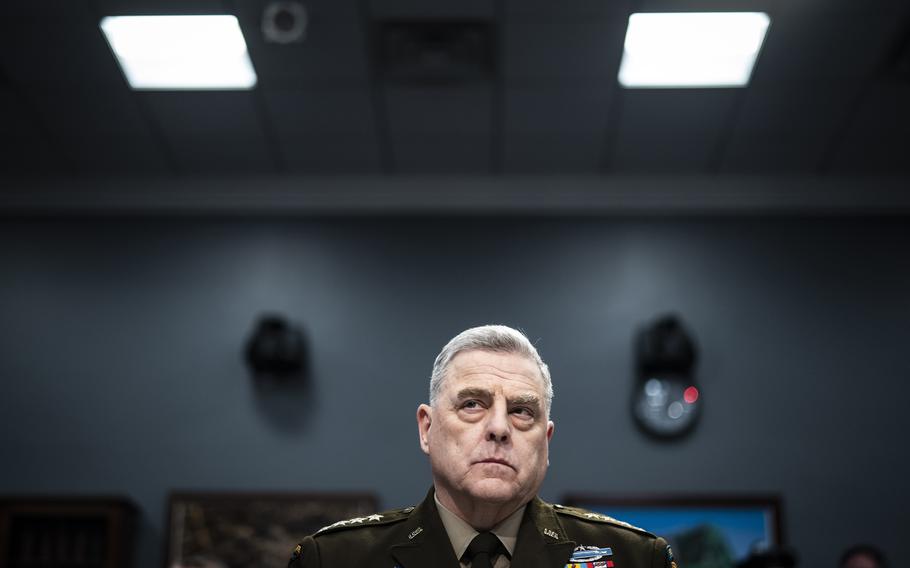 Gen. Mark A. Milley testifies at a House appropriations hearing on the defense budget last year. 