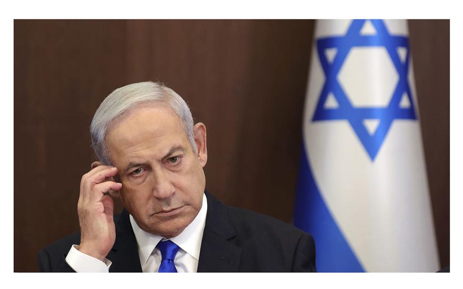 Israeli Prime Minister Benjamin Netanyahu attends a cabinet meeting in Jerusalem on June 25, 2023. According to reports on Friday, April 12, 2024, Israel is bracing for a direct attack from Iran.