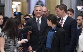 Speaker of the House Kevin McCarthy, R-Calif., walks to the House chamber at the Capitol in Washington, Wednesday, May 31, 2023. as the House moves toward passage of the debt limit bill.