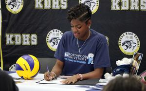 Kadena senior volleyball middle blocker Liza Young is taking her talents to Division II Northwood University in Midland, Mich.