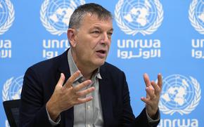 Philippe Lazzarini, the Commissioner-General of the U.N. agency for Palestinian refugees, speaks at the UNRWA headquarters in Beirut, Lebanon, on Dec. 6, 2023.