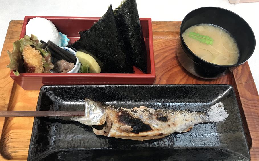 The Kurobuchi Lodge is the perfect place to stop and rest and enjoy fresh, skewered yamame — Japanese trout — along with udon or somen noodles while enjoying the river view. 
