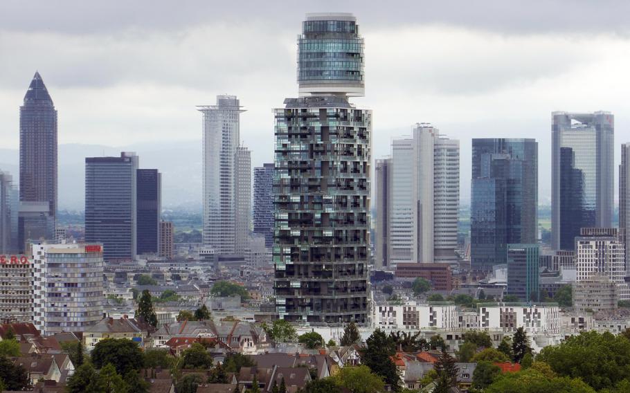 Towers showing the skyline of Frankfurt.