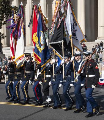 The National Veterans Day Parade on Sunday, Nov. 12, 2023, in Washington. 