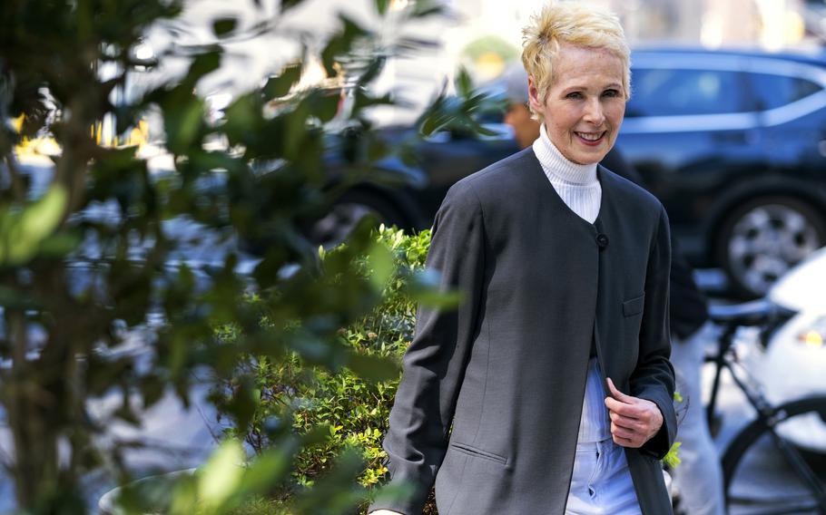 E. Jean Carroll poses for a photo, Sunday, June 23, 2019, in New York. Sexual assault victims in New York will get a one-time opportunity to sue their abusers starting Thursday under a new law expected to bring a wave of litigation against prison guards, middle managers, doctors and a few prominent figures including former President Donald Trump.