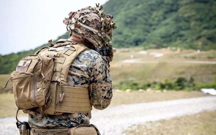 A Marine on a firing range.