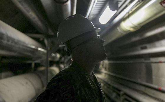 U.S. Navy Rear Adm. John Wade, the commander of Joint Task Force-Red Hill (JTF-RH), tours the Red Hill Bulk Fuel Storage Facility (RHBFSF) in Halawa, Hawaii, Sept. 20, 2022. Joint Task Force-Red Hill ensures the safe and expeditious defueling of the Red Hill Bulk Fuel Storage Facility through coordination with State and Federal stakeholders in order to set conditions for closure while continuing to rebuild trust with the State of Hawaii and the local community of Oahu. (U.S. Army photo by Spc. Matthew Mackintosh)