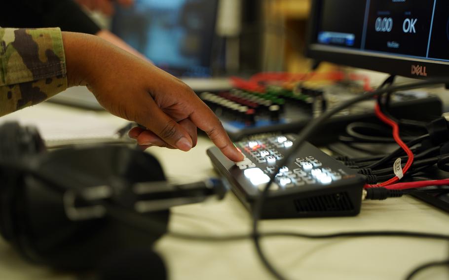 Sailors, soldiers and airmen with AFN Atlantic Regional Media Center participate in broadcast TriCaster training at Sembach, Germany, Oct. 22, 2021. AFN is offering recorded access to NFL games via their AFN Now app and hopes to stream the Super Bowl live. 