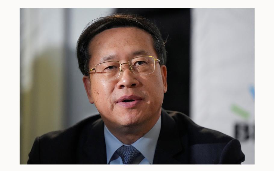 China’s Vice Foreign Minister Ma Zhaoxu attends a briefing in Cape Town, South Africa, on June 1, 2023. 