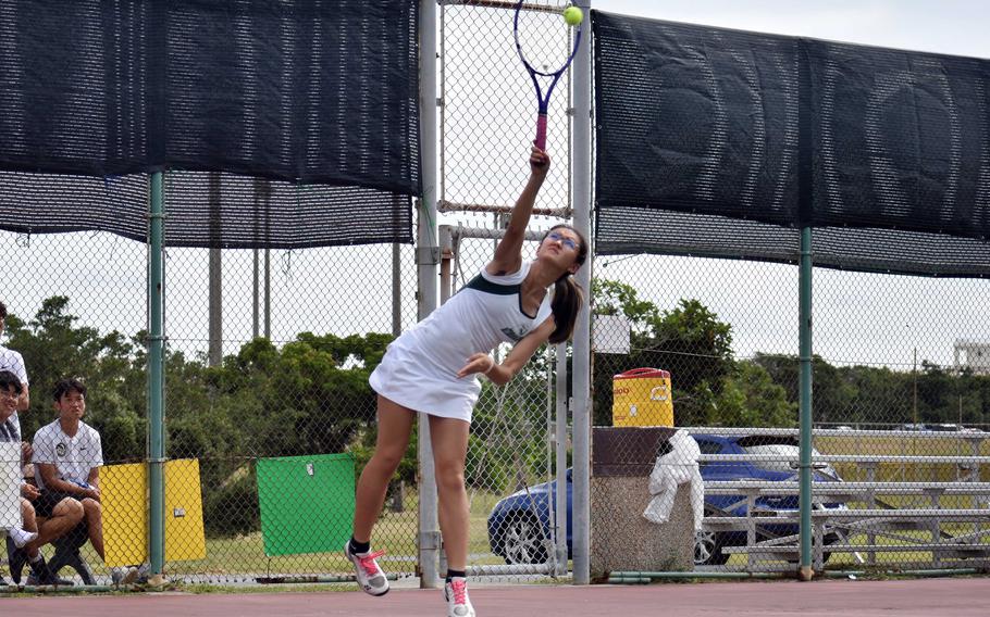 Robert D. Edgren's Alyssa Singletary and her partner Hannah Lee were knocked out in the quarterfinals of the Far East girls tennis doubles.