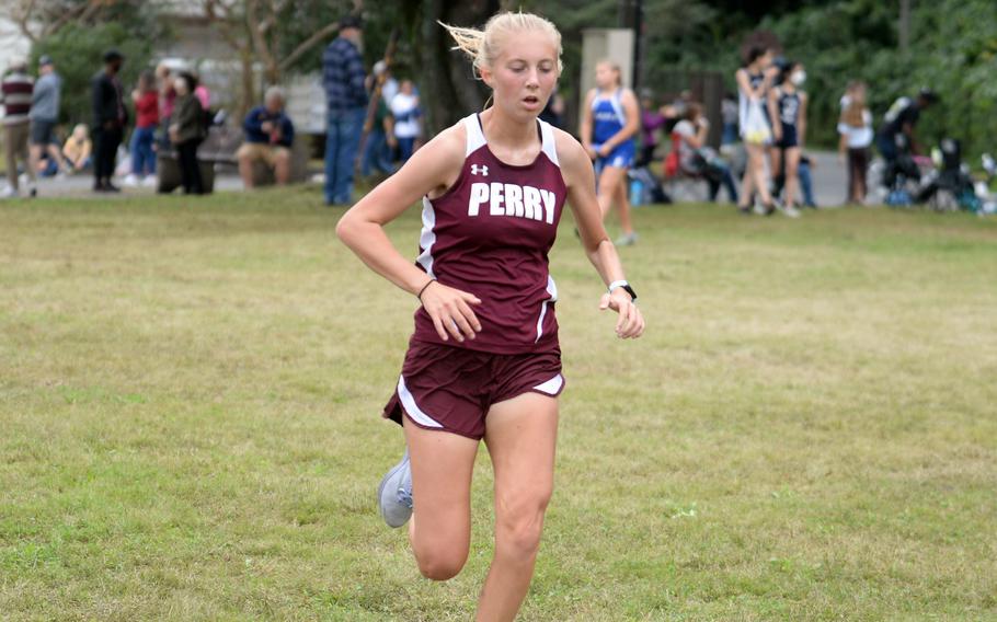 Matthew C. Perry junior Jane Williams came in first in the Far East virtual Division II race and helped lead the Samurai to a school-first overall D-II team championship.
