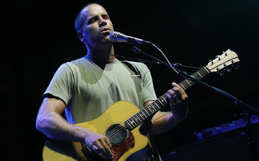 Singer and musician Jack Johnson performs on stage during the Nice’s Jazz Festival on July 17, 2018, in Nice, southeastern France. 