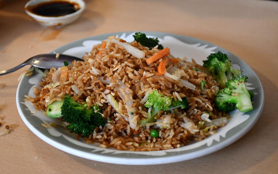 Chicken fried rice at Sakura Japanese and Chinese Restaurant. In Lakenheath Village, the eatery is just minutes down the road by car from the gates of RAF Lakenheath. 