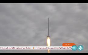 This frame grab from video aired by Iranian state television shows what Iran’s Communication Minister Isa Zarepour said is a Noor-3 satellite being launched from an undisclosed location, in Iran on Wednesday, Sept. 27, 2023.