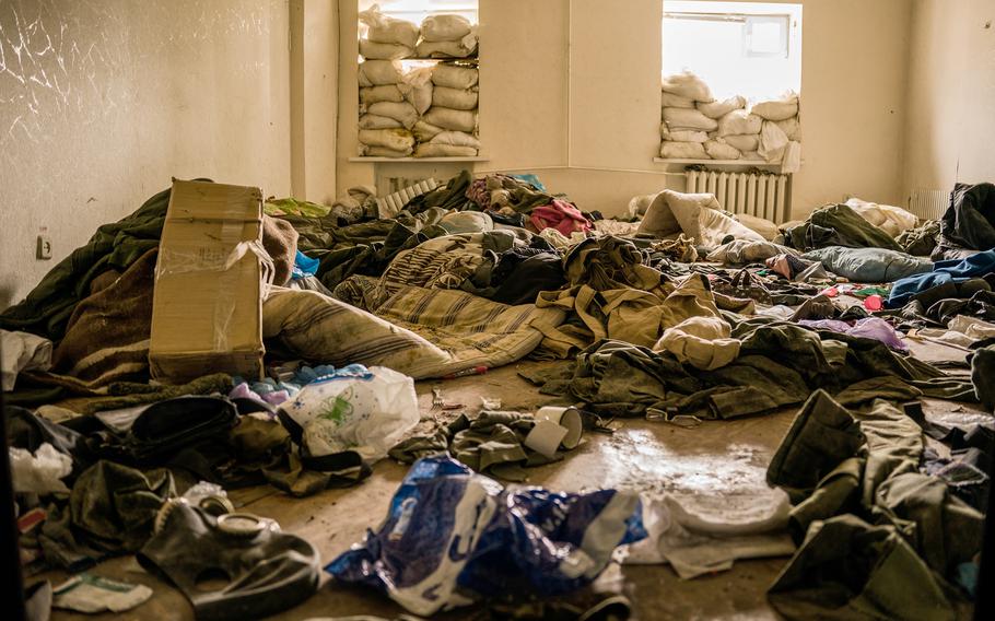 Inside a building used by Russian forces in Kutuzivka.