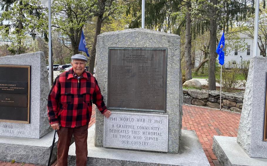 Orlando visits Monument Square in Concord, Mass.