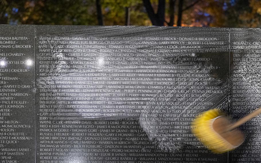 NewDay USA and other volunteers wash Vietnam Veterans Memorial ahead of Veterans Day, which is Nov. 11.