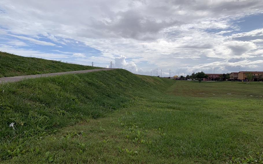 The levee system around the Marinai housing complex on Naval Air Station Sigonella is designed to keep water overflow from nearby rivers from invading homes. The berms were built shortly after a flood in December 2005 damaged every unit in the complex, stranding 475 families overnight.