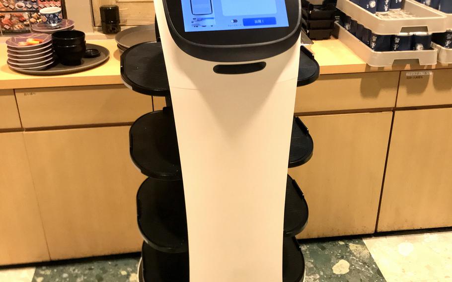 One of the robot waiters at Totoyamichi, a sushi restaurant near Yokota Air Base, Japan.