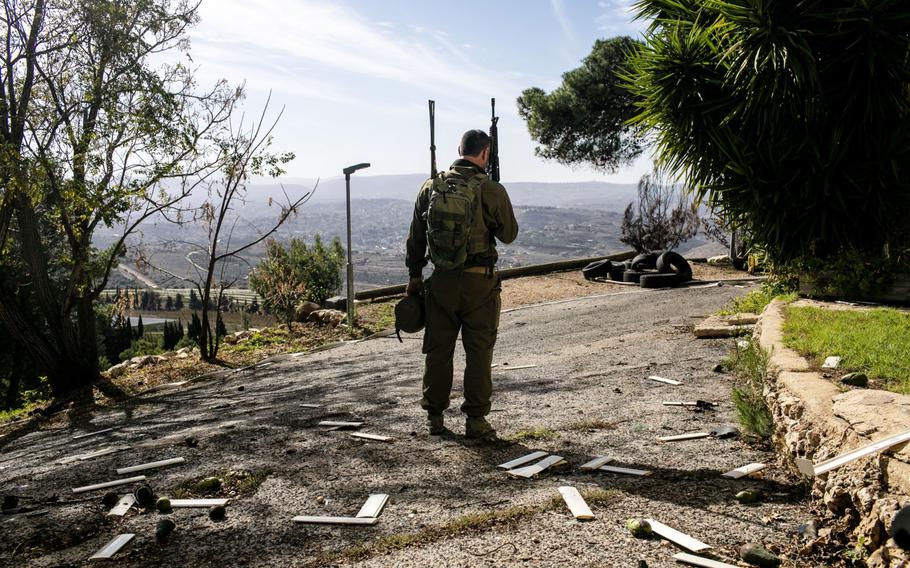 Israeli soldiers inside Kibbutz Menara.