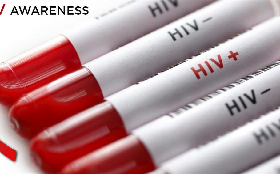 HIV awareness graphic was created at Fort Carson, Colo., on July 16, 2021. Asymptomatic HIV-positive service members can now remain in the military and deploy on missions if the amount of virus in them is clinically confirmed undetectable, according to an updated Pentagon policy.