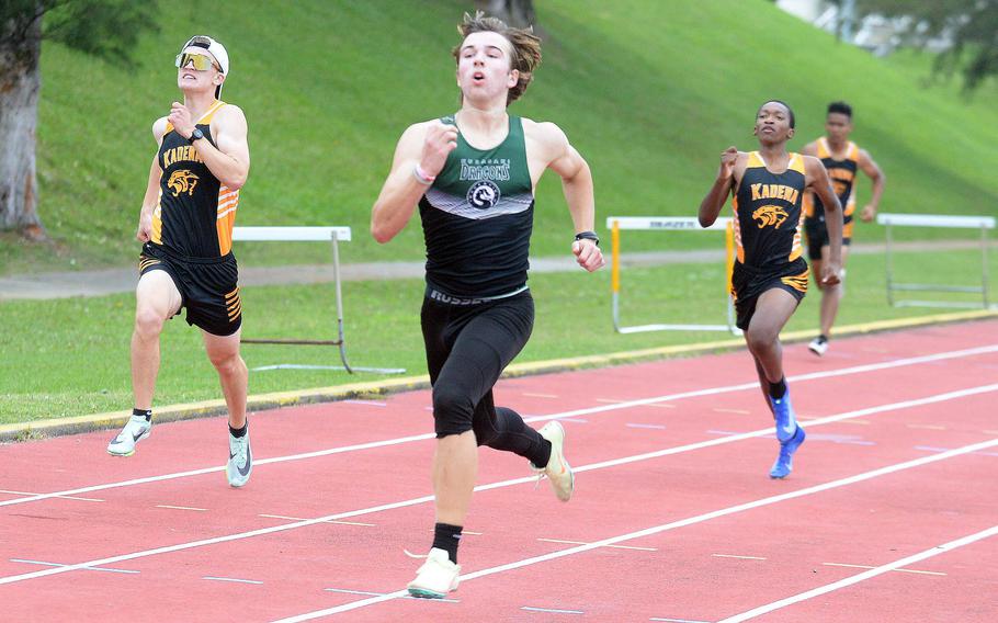 Kubasaki's Caleb Stephan won the boys 400 in 54.61 seconds during Friday's Okinawa track and field meet.