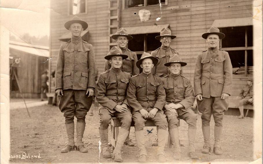 Vintage photo of soldiers during World War I.