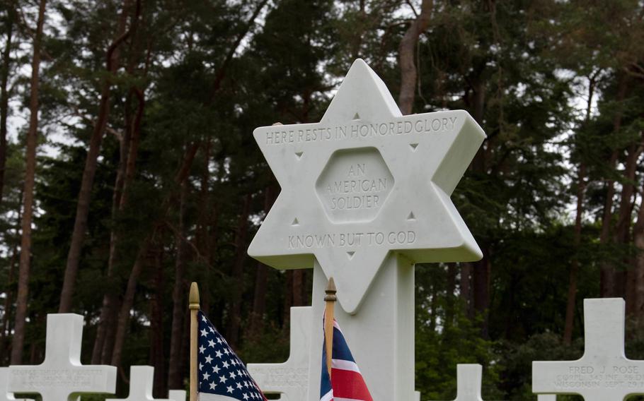 A Star of David headstone of a Jewish casualty of World War One, inscribed ‘Here Rests in Honored Glory and American Soldier Known But to God,’ at the Brookwood American Military Cemetery, Surrey, England, May 26, 2019. Throughout the course of U.S. history, Soldiers, Sailors, Airmen and Marines have given their lives in defense of the Nation. On Memorial Day, we pay solemn tribute to their ultimate sacrifice.