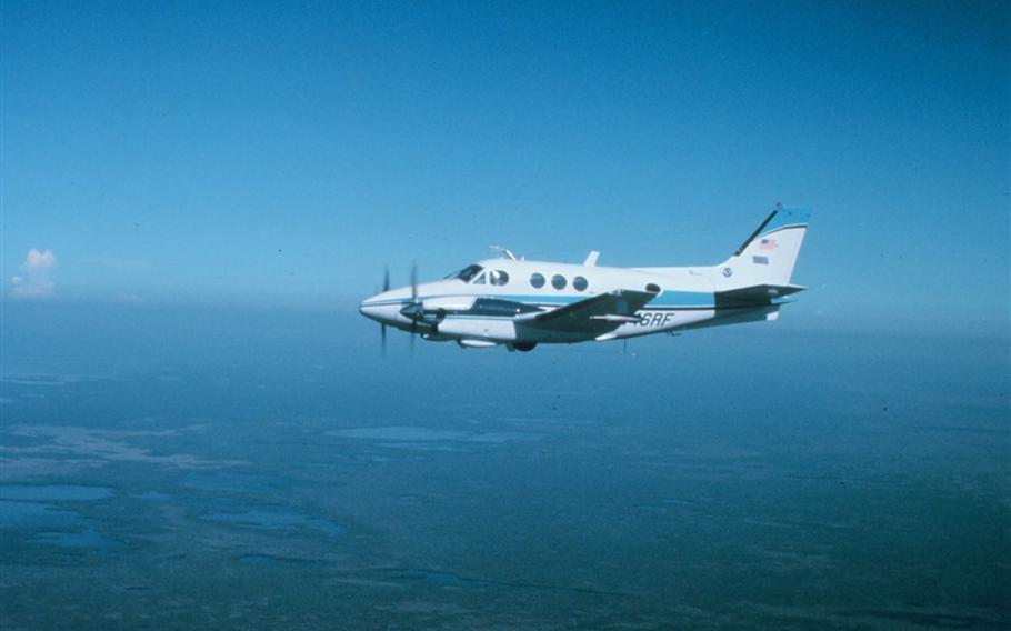 A King Air C90 turboprop aircraft.