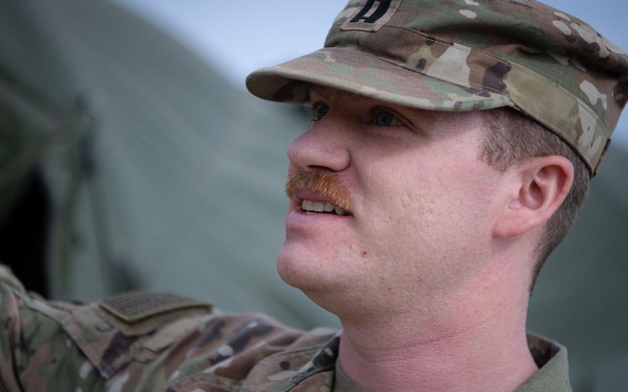 Delta Battery commander Capt. Nathan Lebaron said March 7, 2023, that the year his soldiers have spent in a desolate patch of southeastern Poland has taken a toll, but that they’ll execute their mission for as long as necessary.