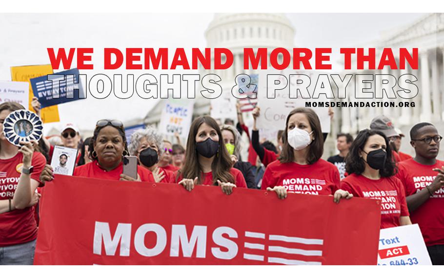 A cover photo for the Mom’s Demand Action Facebook page is seen. According to reports on Friday, Feb. 3, 2023, Army veteran Drummond Neil Smithson was sentenced to 14 months in prison threatening to shoot members of Moms Demand Action.