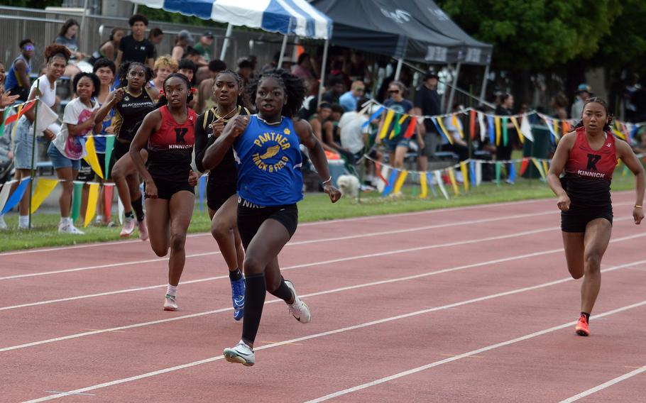 Yokota sophomore Camielle Dixon said she was "running angry" in winning the 200, after finishing last in the 400. She also won the 100, earning the unofficial title of "Pacific's fastest female."