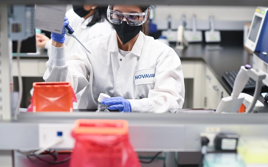 Sonia Maciejewski works in a lab at Novavax, the Gaithersburg, Md., biotechnology company that has developed a coronavirus vaccine using a more traditional approach than earlier shots. 