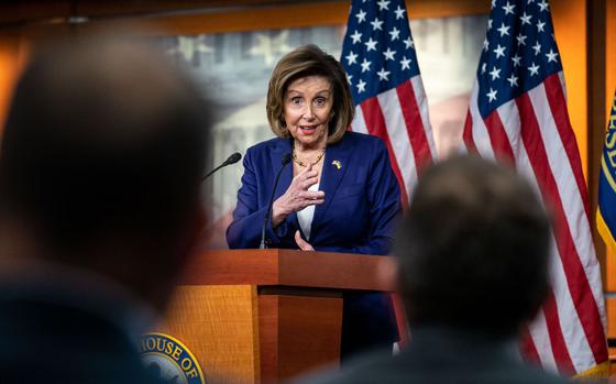Speaker of the House Nancy Pelosi (D-CA) speaks during her weekly news conference on Capitol Hill on Thursday, Dec. 8, 2022, in Washington, DC. (Kent Nishimura/Los Angeles Times/TNS)