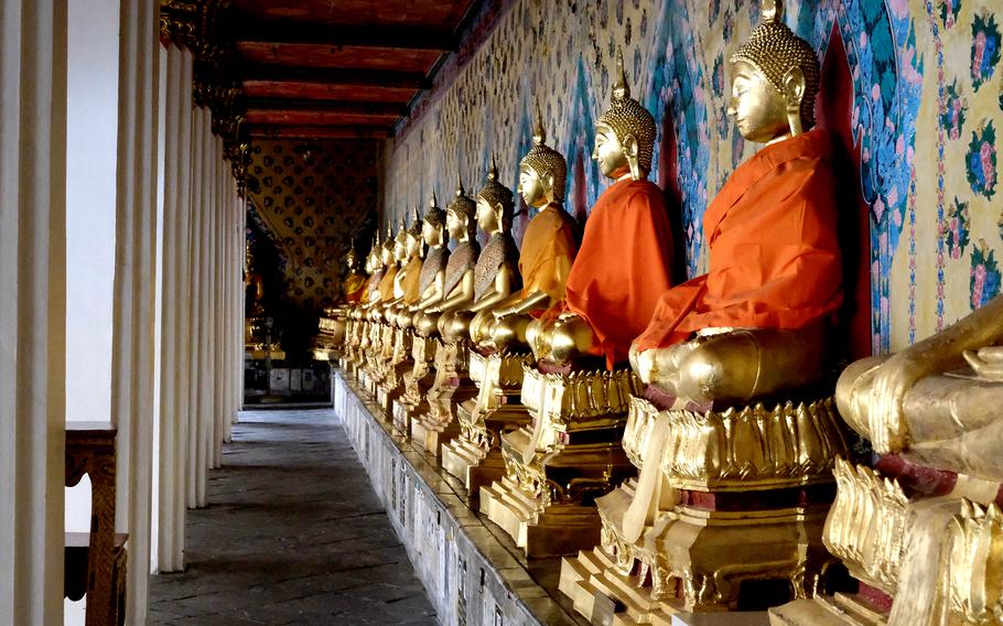 Inside Bangkok’s Wat Arun temple complex. 
