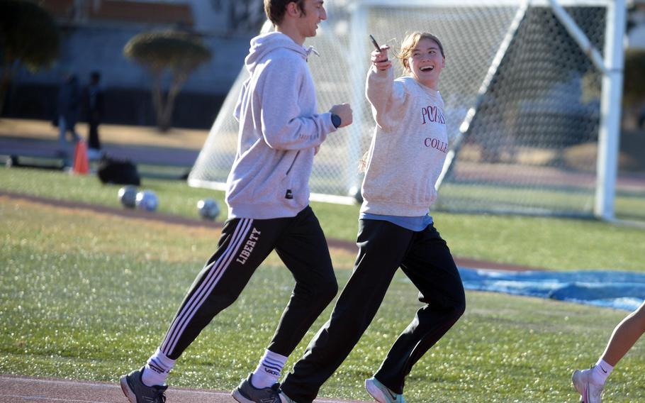 Former Far East cross country champion Aiko Galvin and Tate Rannow, both seniors, headline the distance corps of a balanced Yokota track and field team.
