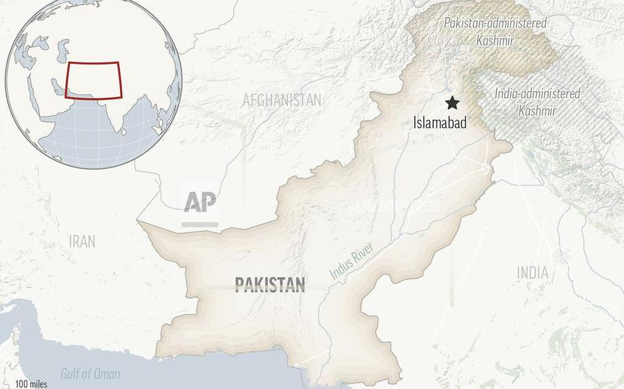 A locator map for Pakistan