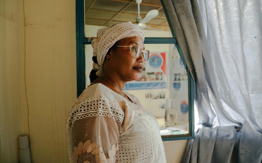 Activist Maria Saley, in her office in the Goudel neighborhood in Niamey, is the vice president of an association working to improve the living conditions in Goudel.