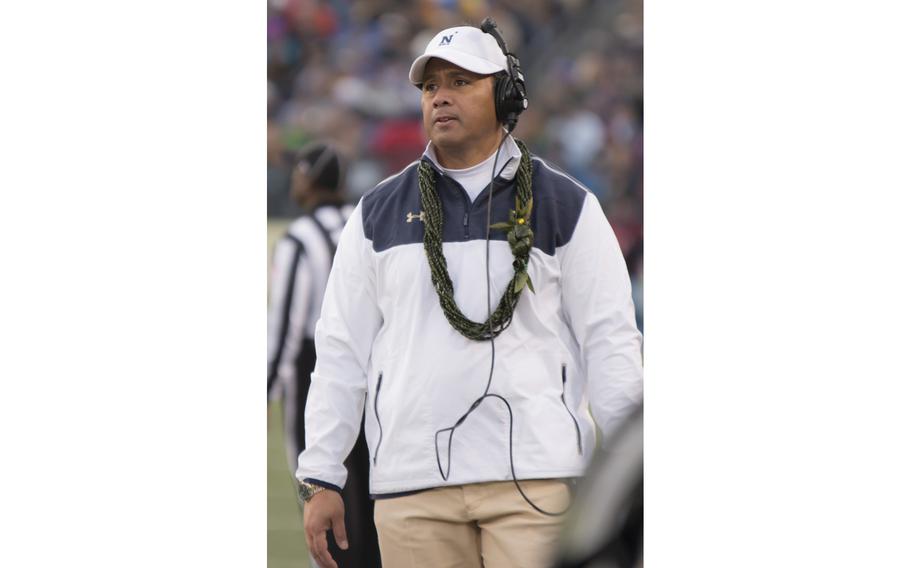 Navy Coach Ken Niumatalolo at the Army-Navy game in Baltimore, Saturday, Dec. 13, 2014.