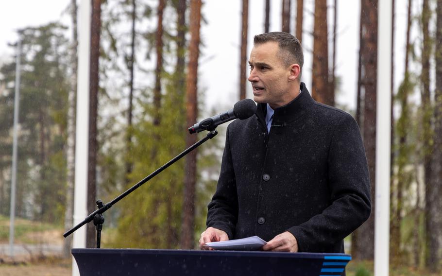 A man speaking at a podium.