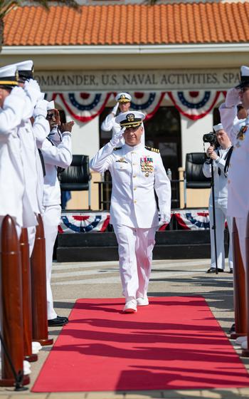 A sailor renders a salute.