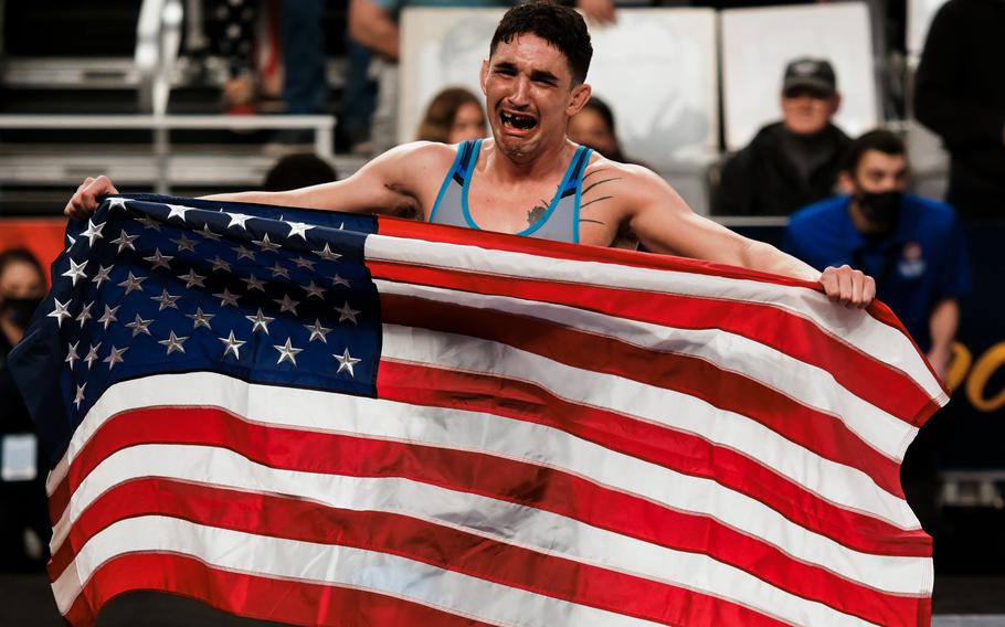 Spc. Alejandro Sancho earned his spot on the U.S. Olympic Wrestling Team in the men’s Greco-Roman 67kg weight class at the 2021 U.S. Wrestling Olympic Trials, April 2-3, in Fort Worth, Texas. 
