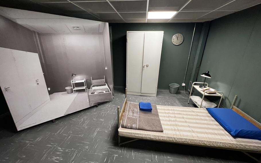 One of the few private spaces in the former German government bunker in Bad Neuenahr-Ahrweiler belonged to the German president. The room offered cold comforts and only room for one. Spouses were not intended to join officials. 