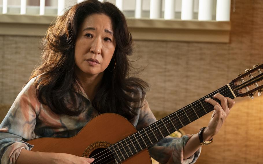 Sandra Oh as university secretary Ms. Mori in “The Sympathizer.”