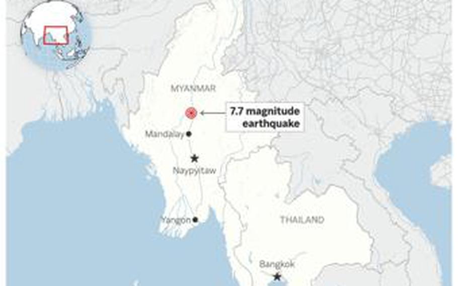 A map of Myanmar.