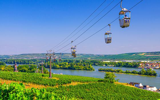 Ride the cable car above Rüdesheim for a sweeping view of the Rhine. The attraction closes Oct. 30 but reopens Nov. 21.