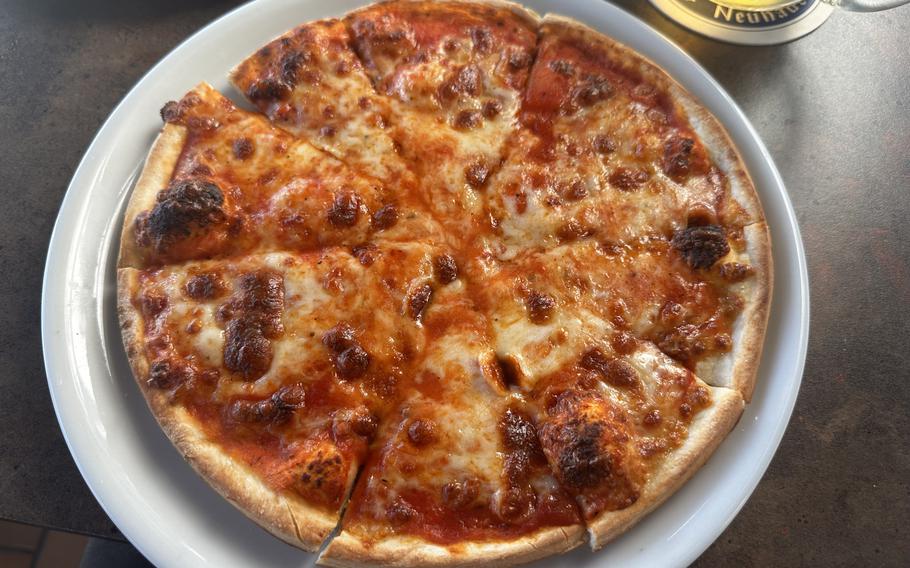 The 26-centimeter Margherita pizza at the Pegasus Pizzeria in Weiden, Germany. The restaurant also offers a larger size for its pizzas.