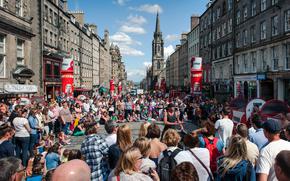 The Royal Mile in Edinburgh, Scotland, will be chock-full of people through August as the Festival Fringe cranks up.