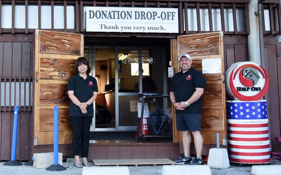 Chris and Yuko Nesbitt run Help Oki, a food bank and thrift shop in Okinawa City. They say they have passed out five times as much food, clothing and other assistance during the coronavirus pandemic as they did before. 
