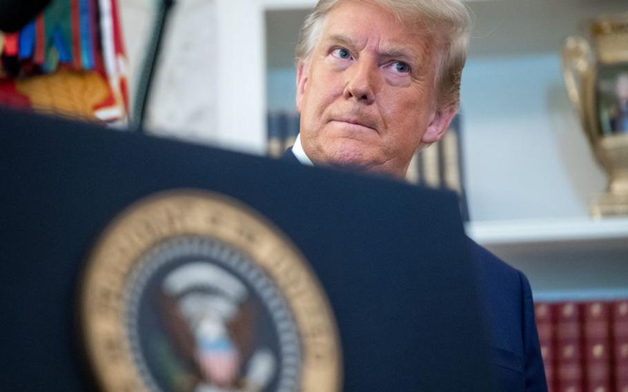 President Donald Trump in the Oval Office of the White House in Washington, D.C., on Dec. 7, 2020. 